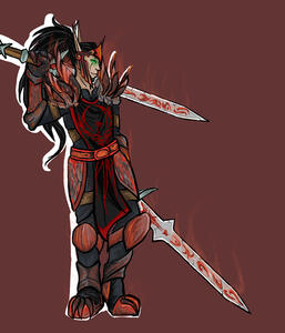 Uldwynn Farlane in his Red Mog - Art By https://twitter.com/Liniadel